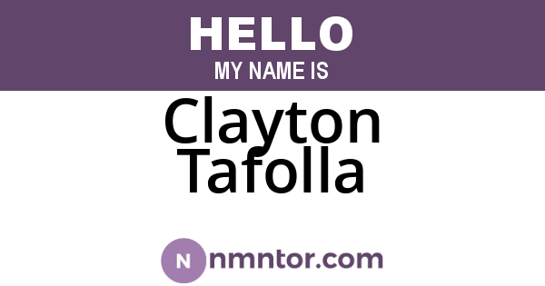 Clayton Tafolla