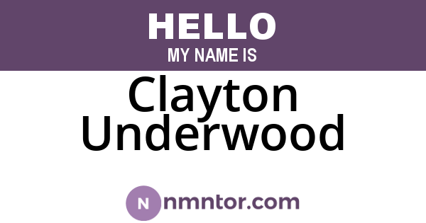 Clayton Underwood