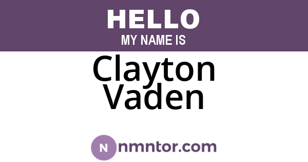 Clayton Vaden