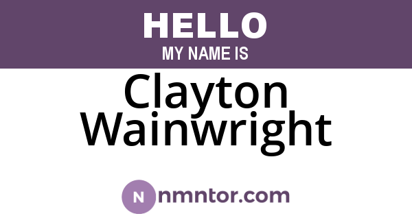 Clayton Wainwright