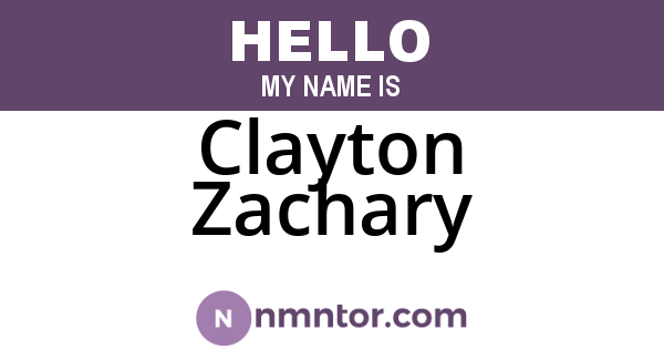 Clayton Zachary