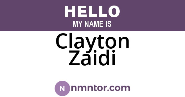 Clayton Zaidi