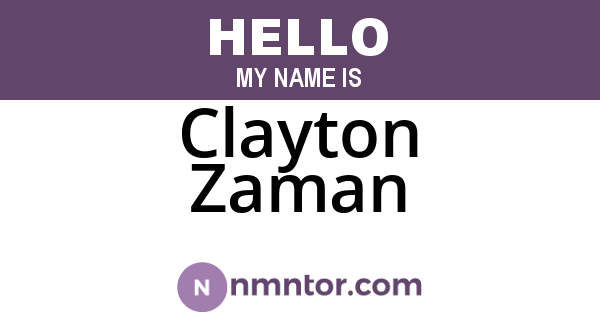 Clayton Zaman
