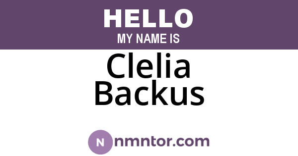 Clelia Backus