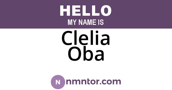 Clelia Oba