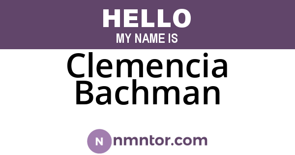 Clemencia Bachman