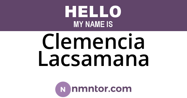 Clemencia Lacsamana