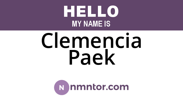 Clemencia Paek