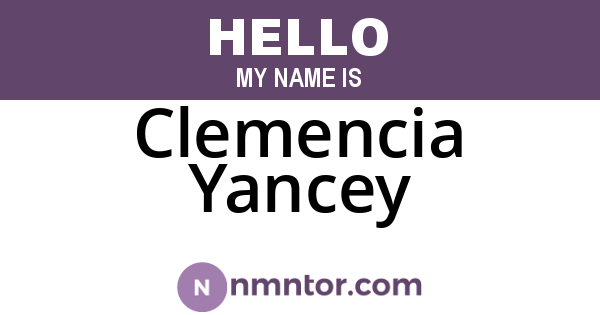Clemencia Yancey