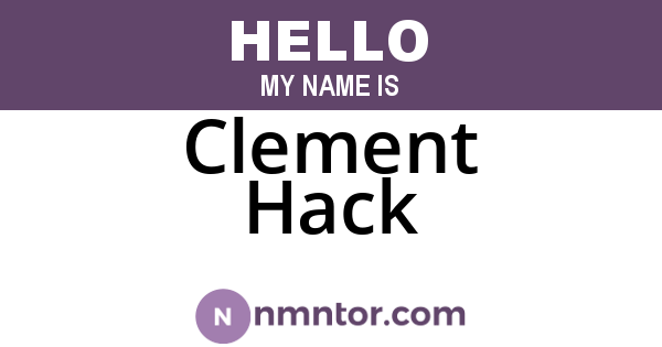 Clement Hack