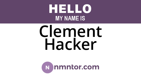 Clement Hacker