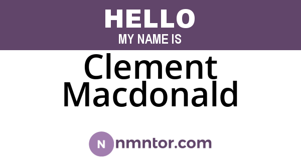 Clement Macdonald