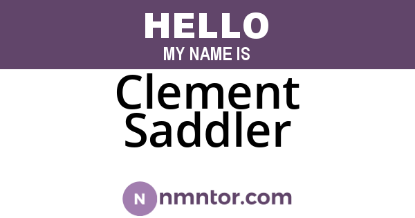 Clement Saddler