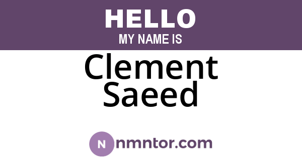 Clement Saeed