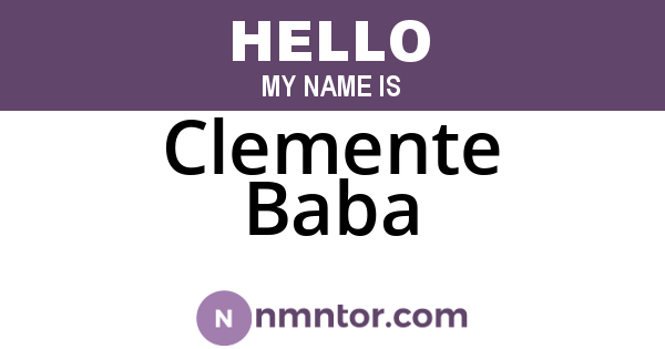 Clemente Baba