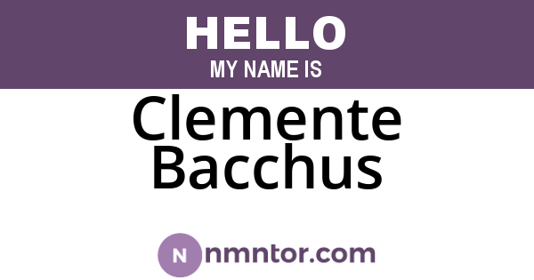 Clemente Bacchus