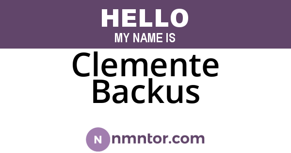 Clemente Backus