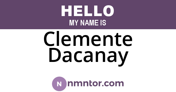 Clemente Dacanay