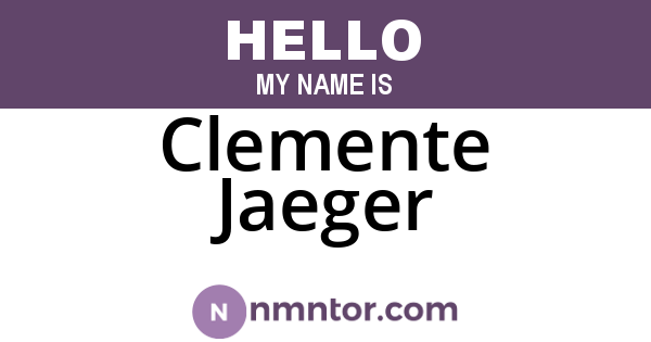 Clemente Jaeger