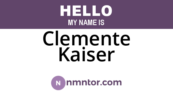Clemente Kaiser