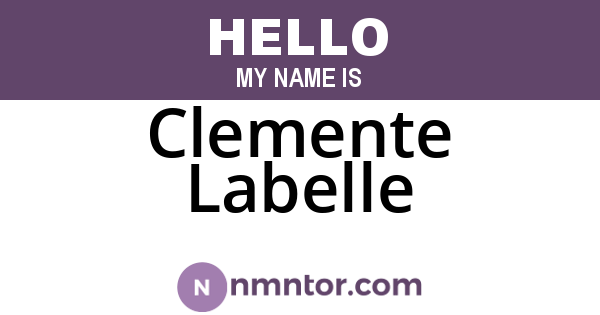 Clemente Labelle