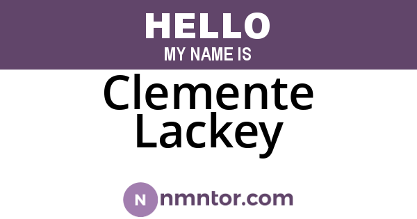 Clemente Lackey