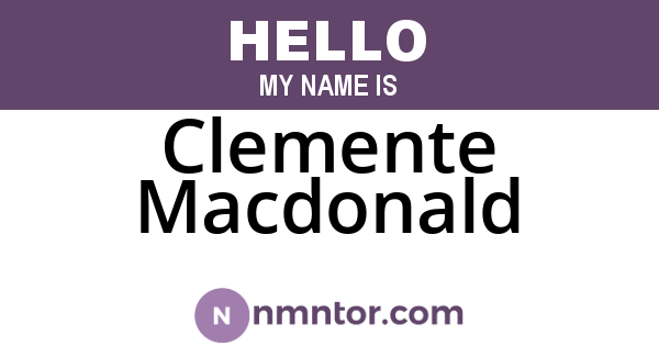 Clemente Macdonald
