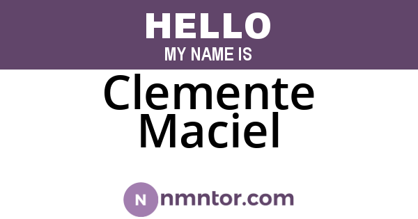Clemente Maciel