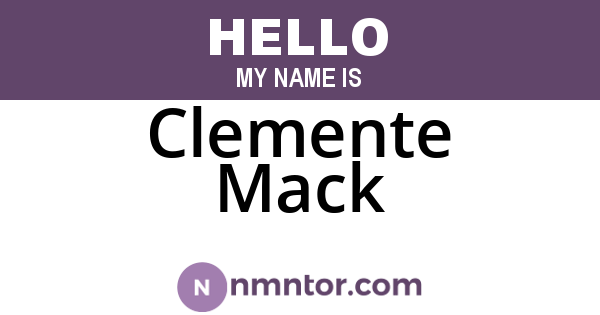 Clemente Mack