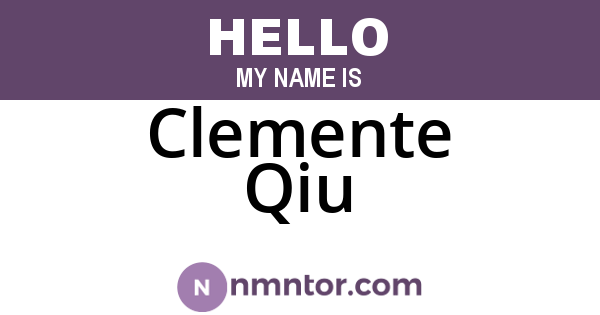 Clemente Qiu