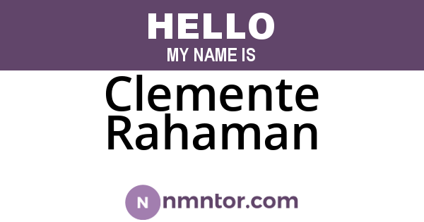 Clemente Rahaman