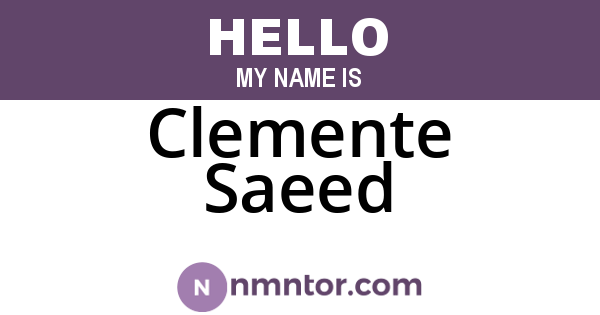 Clemente Saeed