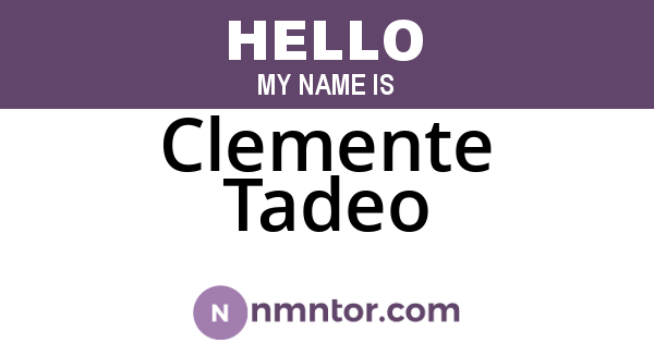 Clemente Tadeo