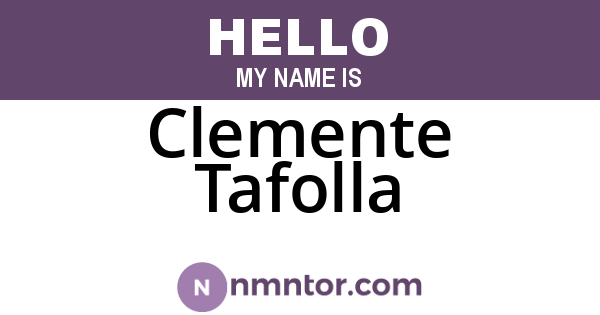 Clemente Tafolla