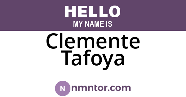 Clemente Tafoya