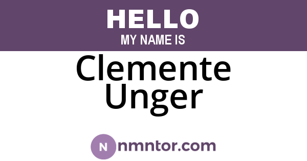 Clemente Unger