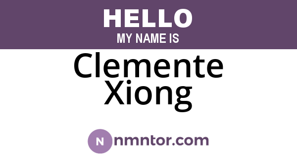 Clemente Xiong