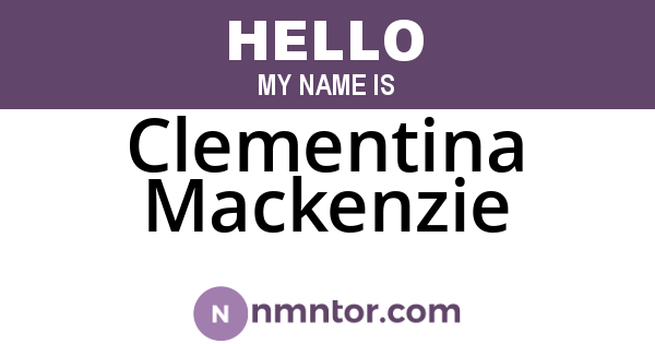 Clementina Mackenzie