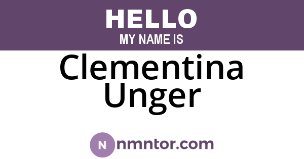 Clementina Unger