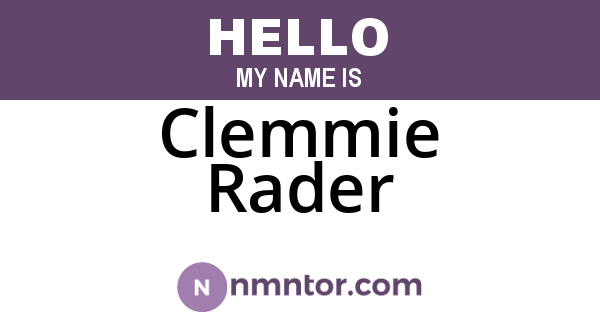 Clemmie Rader