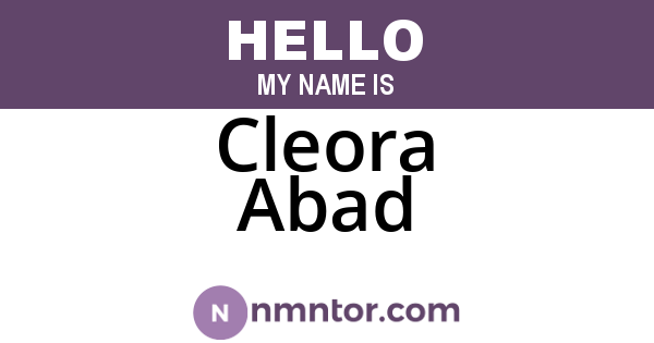 Cleora Abad