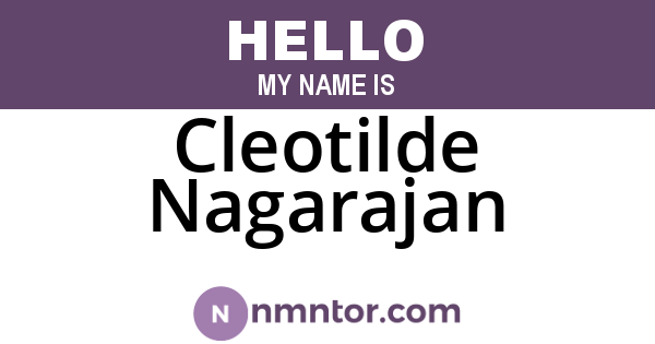 Cleotilde Nagarajan