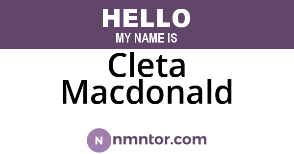 Cleta Macdonald