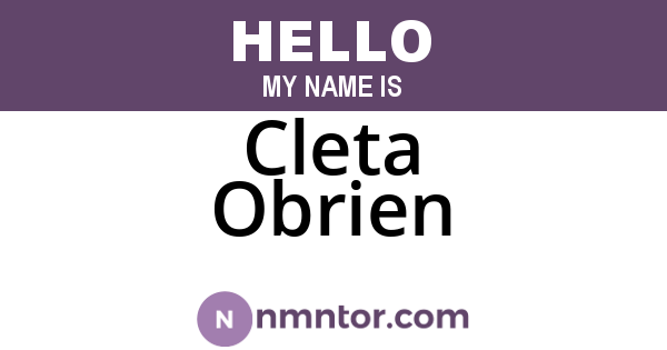 Cleta Obrien