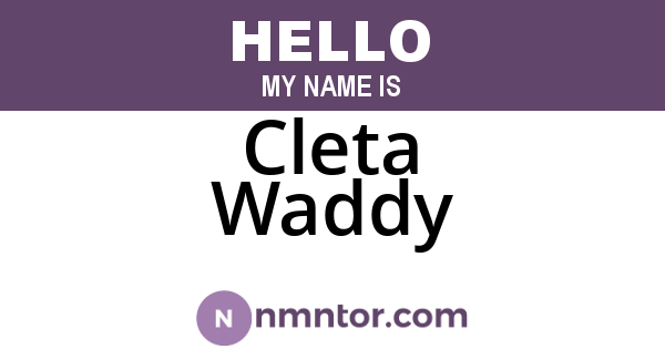 Cleta Waddy