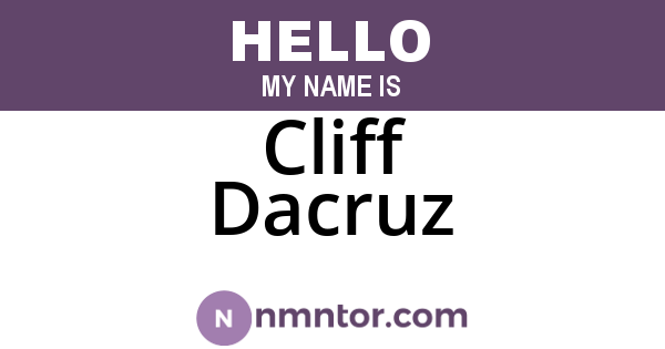Cliff Dacruz