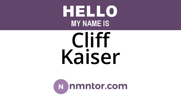 Cliff Kaiser