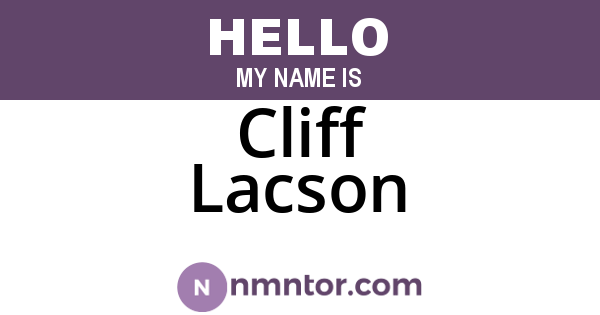 Cliff Lacson