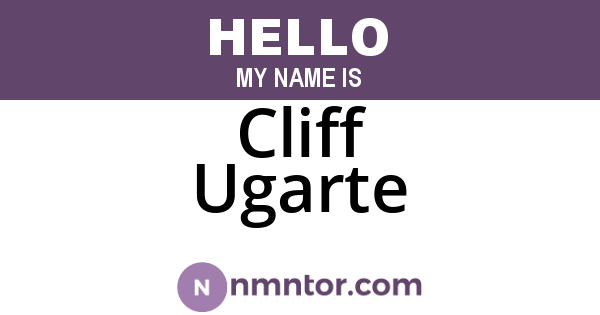 Cliff Ugarte
