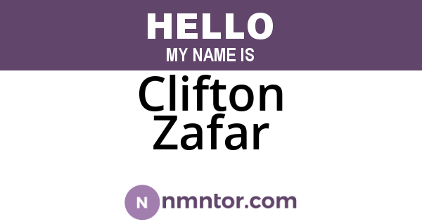 Clifton Zafar